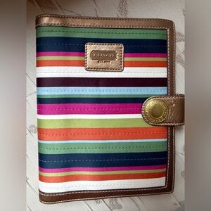 RARE Coach Legacy stripe agenda planner notebook cover NO PEN